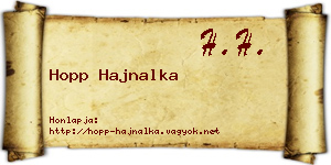 Hopp Hajnalka névjegykártya